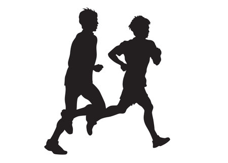People athletes on running race on white backgroundのイラスト素材