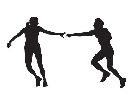 People athletes on running race on white backgroundのイラスト素材