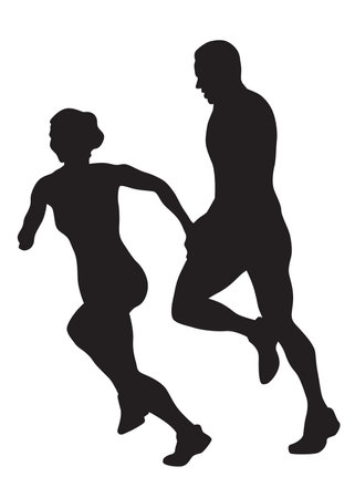 People athletes on running race on white backgroundのイラスト素材