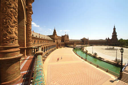 Plaza de Espana in Seville, Andalucia, Spainのeditorial素材