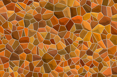 Mosaic pieces of yellow, orange and brown stonesの写真素材