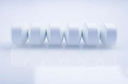 Pharmacy theme,  white  medicine tablets antibiotic pills.の写真素材