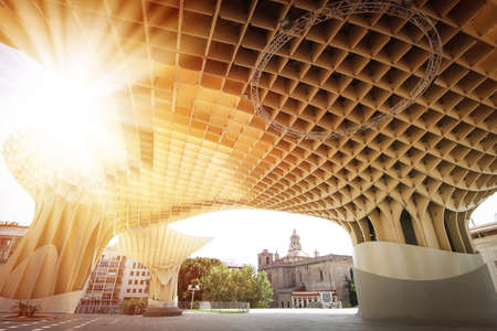 SEVILLA, SPAIN. Metropol Parasol in Plaza de la Encarnacion, it is made from bonded timber with a polyurethane coating.のeditorial素材