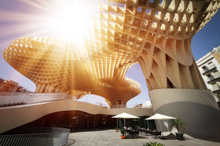 SEVILLA, SPAIN. Metropol Parasol in Plaza de la Encarnacion, it is made from bonded timber with a polyurethane coating.のeditorial素材