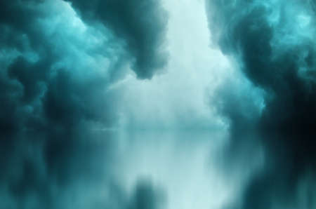 Dark clouds before a thunderstormの写真素材