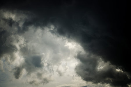 Background of dark clouds before a thunderstorm