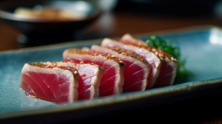 Tuna sashimi japanese food style - selective focusの素材