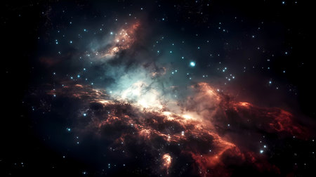 Planets, stars and galaxies in outer space showing the beauty of space exploration.の素材