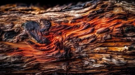 Burning wood texture. Abstract background for design. close-up.の素材