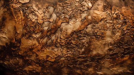 Bronze texture, brushed bronze plate. Scratched grunge bronze plate industrial. Generative AI technology.の素材