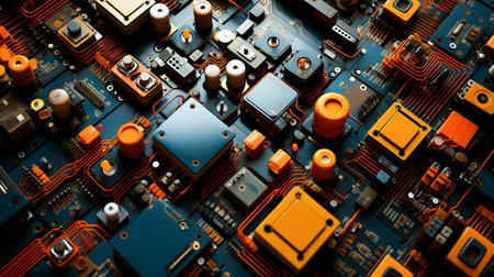 Abstract, close up of Mainboard Electronic computer background. (logic board)の素材