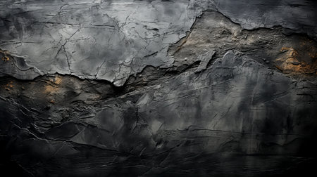 Black stone wall with cracks and scratches for background. Toned.の素材