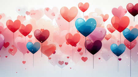 Valentine's day background with heart shaped balloons.の素材