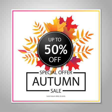 Autumn sale layout, poster, background.のイラスト素材