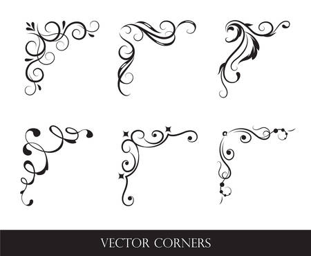 Set of frames, borders, labels. Collection of original design elements. Vector calligraphy swirls, swashes, ornate motifs and scrolls.のイラスト素材