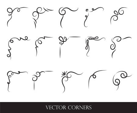 Set of frames, borders, labels. Collection of original design elements. Vector calligraphy swirls, swashes, ornate motifs and scrolls.のイラスト素材
