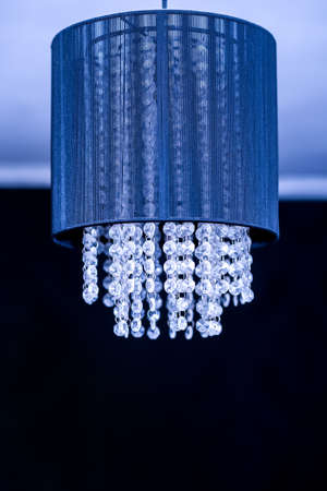 Crystal chandelier - blue lampの写真素材