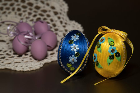Handmade colorful Easter eggs