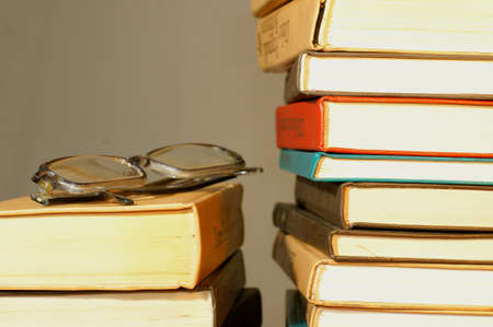 Books and glassesの写真素材