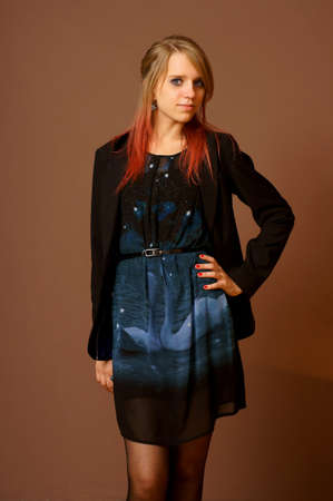 Young girl in an interesting a dressの写真素材