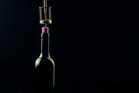 The contour bottle of wine corkscrewの写真素材