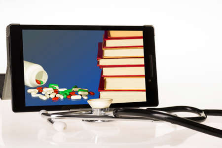 The concept of complementing medical knowledge over the internetの写真素材