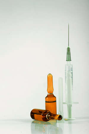 The concept of treatment in medicine with injections or alternative medicineの写真素材