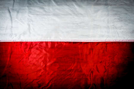 Polish flag on a background of boards of vintage styleの写真素材