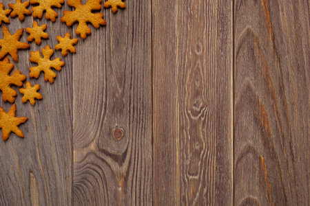 Christmas - background with star-shaped gingerbreads - space for text