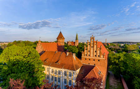 Castle of the Warmian Chapter in Olsztyn - Panorama of the city of Olsztyn from a bird's eye viewのeditorial素材