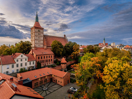 Olsztyn - Co-cathedral basilica St. Jacob the Apostle - Autumnの写真素材