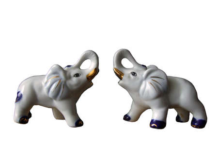 two elephant against a white backgroundの写真素材