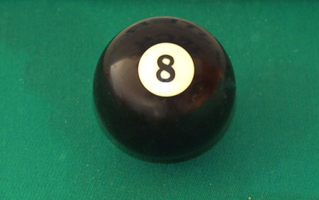 8-ball on a green table