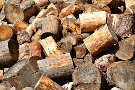 Background made of chopped pieces of wood