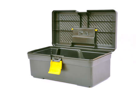 Open toolbox isolated on white, with clipping pathの写真素材