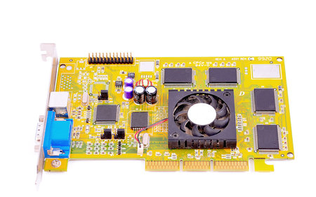 A computer part - graphic card on white