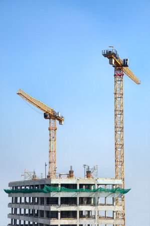 Modern skyscryper under construction