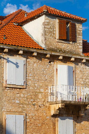 Supetar town on Brac island, Croatiaの写真素材