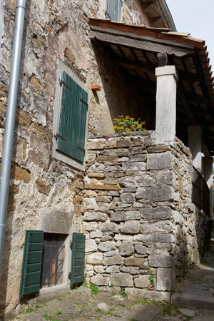 Hum, the smallest town in the world, Istra, Croatiaの写真素材