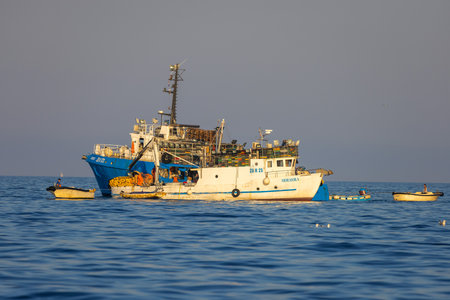 A fishing boat in Adriatic Sea near Dugi Otok, Croatiaのeditorial素材