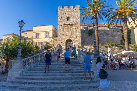 Korcula town on Korcula island, Adriatic Sea, Croatiaのeditorial素材