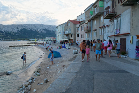 BaÅ¡ka town on Krk island, Croatiaのeditorial素材