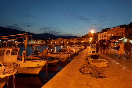 BaÅ¡ka town on Krk island, Croatiaのeditorial素材