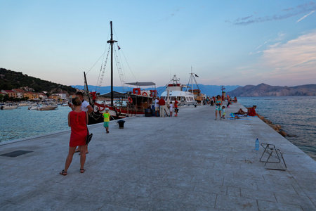 BaÅ¡ka town on Krk island, Croatiaのeditorial素材