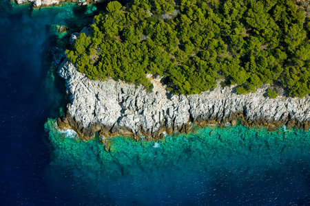 Aerial view of Lastovo island, Croatia