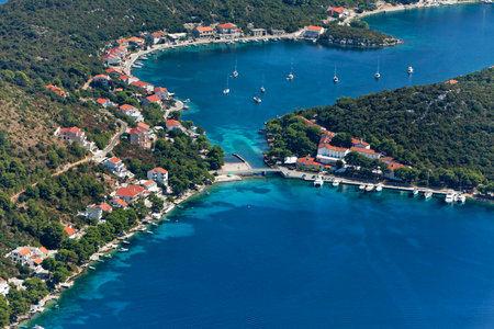 Aerial view of Lastovo island, Croatiaの写真素材