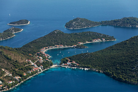Aerial view of Lastovo island, Croatiaの写真素材