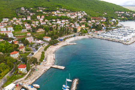 Aerial view of Icici town in Croatiaの写真素材