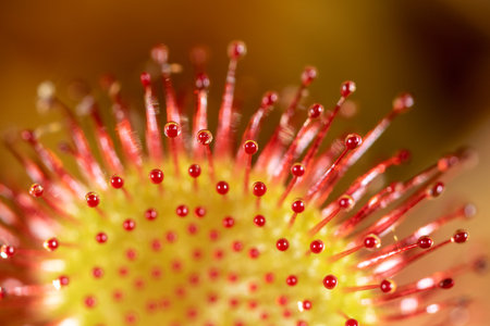 Drosera rotundifolia â the round-leaved sundew or common sundew in Plitvice Lakes, Croatiaの写真素材
