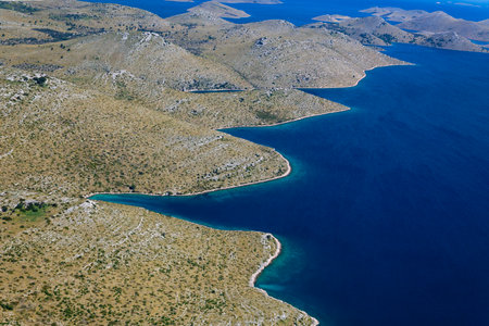 Aerial view of TelaÅ¡Äica Nature Park, Adriatic Sea, Croatiaの写真素材